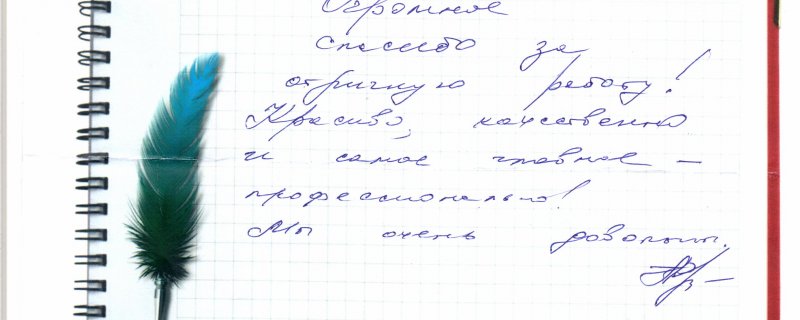 Огромное спасибо за отличную работу!Красиво,качественно и самое главное-профессионально!Мы очень довольны.